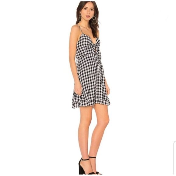Rails x REVOLVE XS Linen Blend Mini Dress August Plaid Gingham Checked Boe Front - Picture 7 of 16